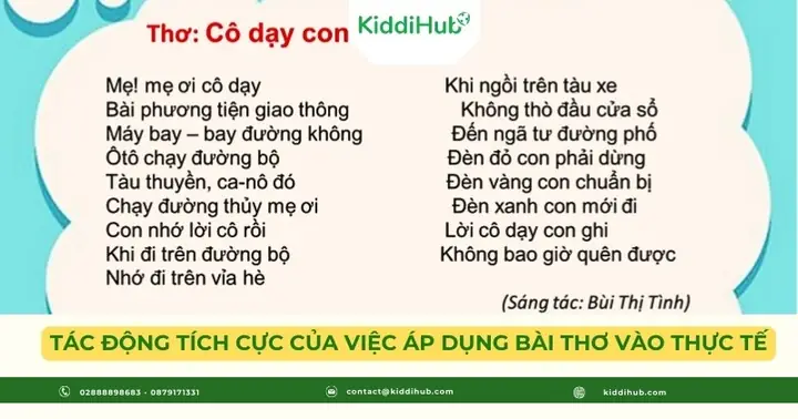 Tác Động Tích Cực Của Lời Bài Thơ Cô Dạy Con Vào Thực Tế