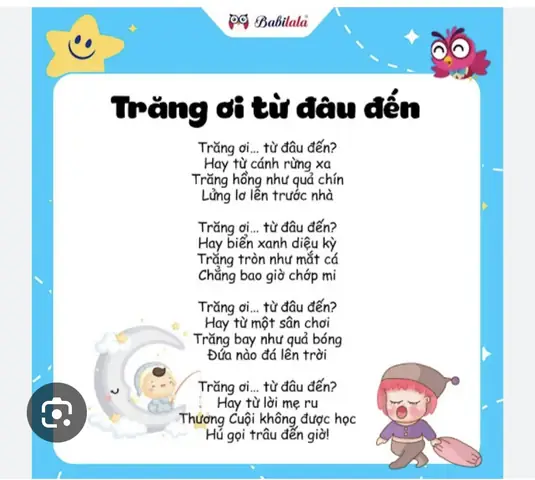 Bài Thơ "trăng Ơi Từ Đâu Đến" | Mầm Non Trường Thọ