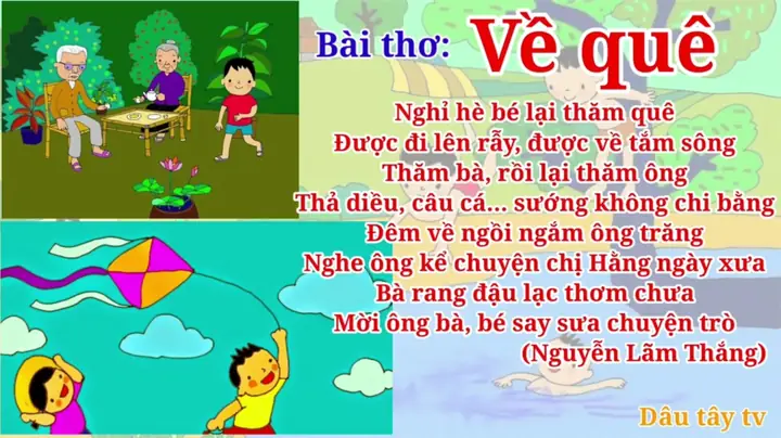Bài Thơ: "về Quê" | Mầm Non Bàu Cát