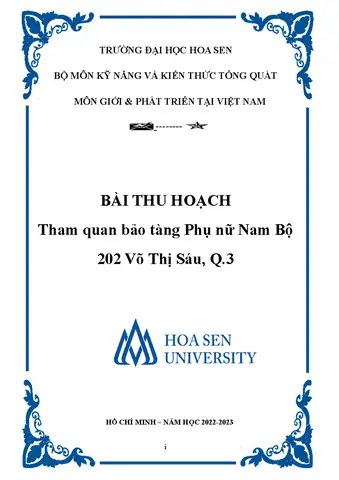 Báo Cáo Tham Quan Bảo Tàng Phụ Nữ Nam Bộ - Nhóm Say Hi ...