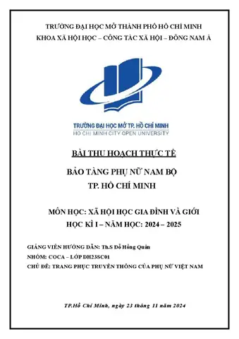 Bài Thu Hoạch Thực Tế Về Bảo Tàng Phụ Nữ Nam Bộ - Nhóm ... Bài Thu Hoạch Thực Tế Về Bảo Tàng Phụ Nữ Nam Bộ - Nhóm ...