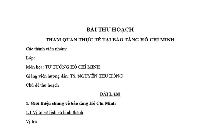 Bài Thu Hoạch Bảo Tàng Thành Phố Hồ Chí Minh: Hành Trình Xuyên Thời Gian Về Cội Nguồn Bài Thu Hoạch Bảo Tàng Thành Phố Hồ Chí Minh: Hành Trình Xuyên Thời Gian Về Cội Nguồn