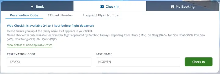 Check-in Online Instructions