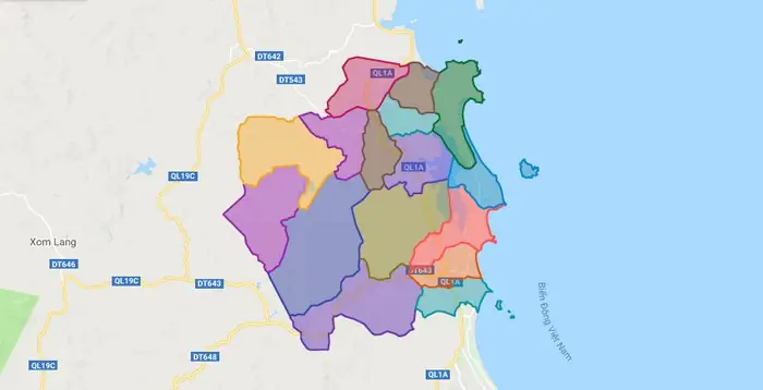 Bản Đồ Huyện Tuy An Tỉnh Phú Yên