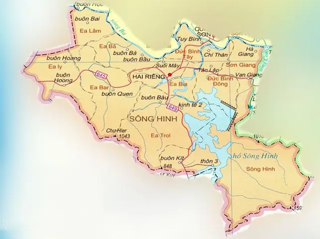 Bản Đồ Huyện Sông Hinh Tỉnh Phú Yên