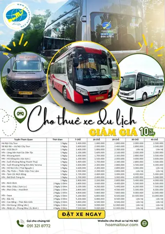 Bảng Giá Thuê Xe Du Lịch