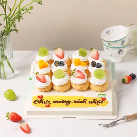 Set Bánh Su Kem Singapore Hoa Quả | Savor Cake