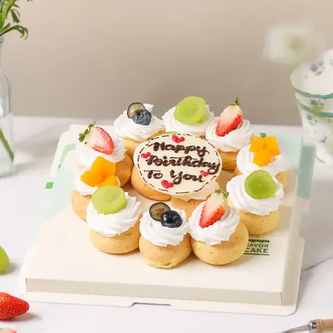Set Bánh Su Kem Singapore Tròn | Savor Cake