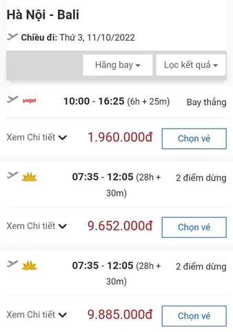 Thời Gian Bay Từ Hà Nội Đi Bali
