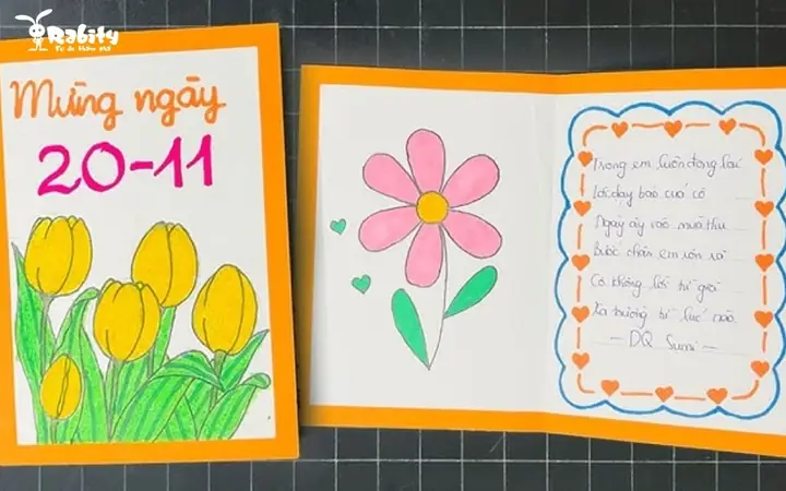 Cách Làm Thiệp 20/11 Bằng Giấy A4 Đơn Giản