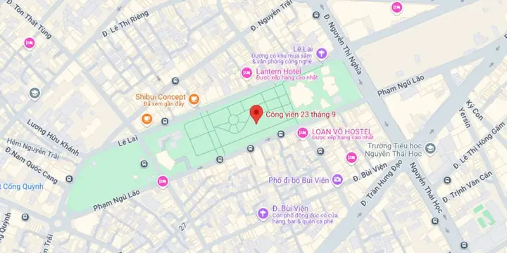 Công Viên 23 Tháng 9 Quận 1 Ở Đâu?