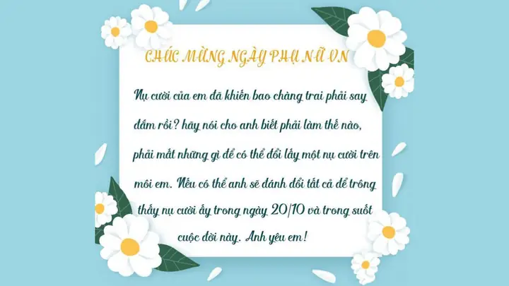 Thiệp 20/10 Ngọt Ngào Tặng Người Yêu Thiệp 20/10 Ngọt Ngào Tặng Người Yêu