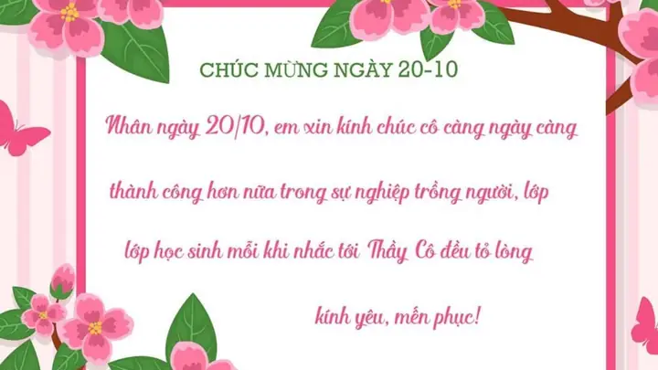 Mẫu Thiệp Chúc Mừng 20/10 Tặng Cô Giáo Mẫu Thiệp Chúc Mừng 20/10 Tặng Cô Giáo
