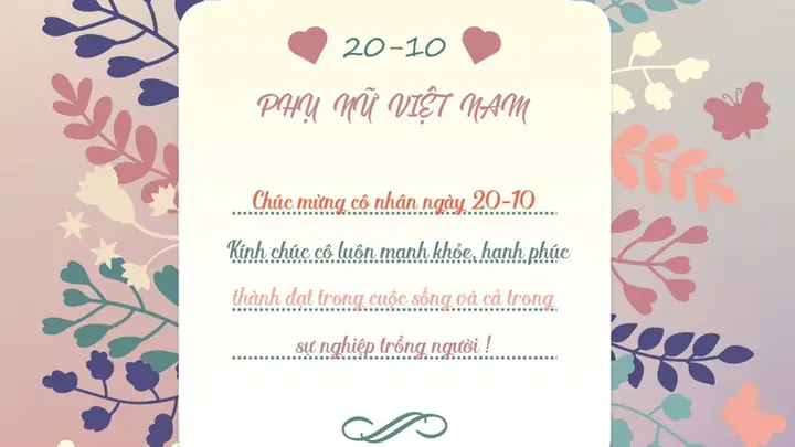 Mẫu Thiệp Chúc Mừng 20/10 Tặng Cô Giáo Mẫu Thiệp Chúc Mừng 20/10 Tặng Cô Giáo