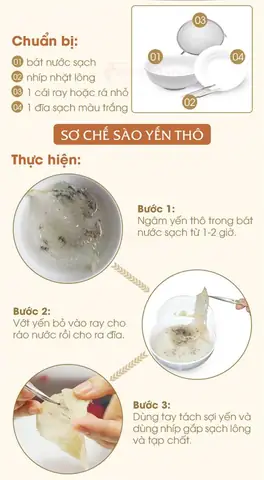 Làm Sạch Tổ Yến Sào Sơ Chế (tổ Yến Sào Thô)