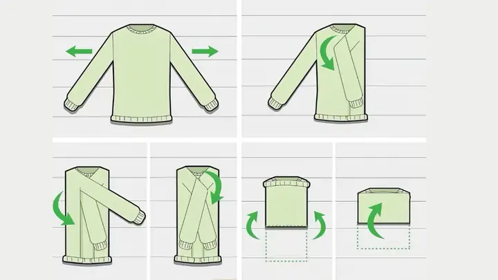 Cách Gấp Áo Cổ Chui, Áo Len Cách Gấp Áo Cổ Chui, Áo Len