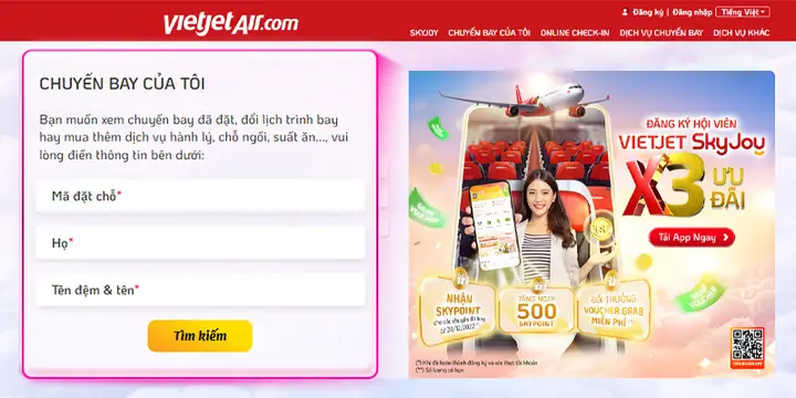 Kiểm Tra Tình Trạng Chuyến Bay Của Vietjet Air: