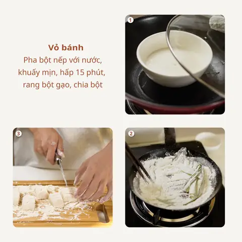 Bước 1: Vỏ Bánh Trắng Dẻo