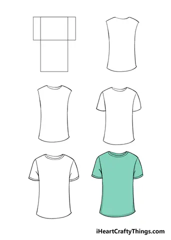 Shirt In 6 Steps - Hướng Dẫn Cách Vẽ Áo Sơ Mi Nam Có Cổ Đơn Giản Với 6 Bước Cơ Bản