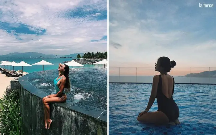 Tạo Dáng “so Deep” Ở Thành Bể Bơi