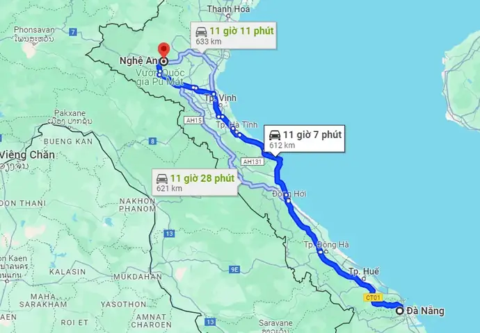 Khoảng Cách Từ Đà Nẵng Đến Nghệ An Bao Nhiêu Km?