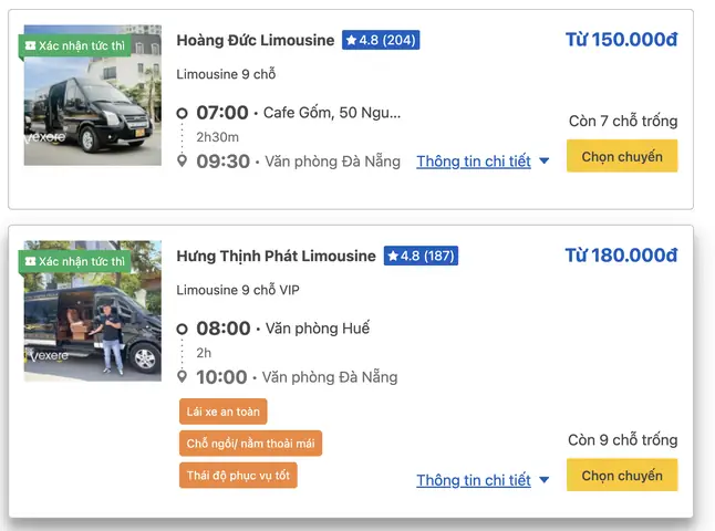 #1 Xe Limousine Huế – Đà Nẵng – Hội An