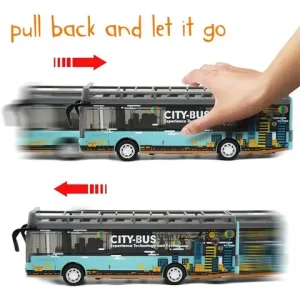 Mô Hình Xe Buýt Đồ Chơi 2 Tầng Mui Trần City Bus Chạy Trớn Có Đèn Và Nhạc