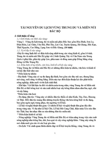 Tài Nguyên Du Lịch Trung Du Và Miền Núi Bắc Bộ - Nhóm 1 - Studocu Tài Nguyên Du Lịch Trung Du Và Miền Núi Bắc Bộ - Nhóm 1 - Studocu