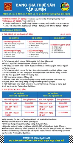 Bảng Giá Đua Xe Đại Nam Bảng Giá Đua Xe Đại Nam