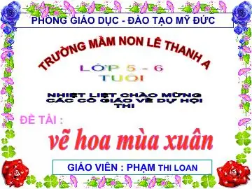 Hình Ảnh Cho Giáo Án Vẽ Hoa Mùa Xuân: