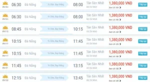 Giá Vé Máy Bay Từ Đà Nẵng Đi Sài Gòn Vietnam Airlines, Vietjet Air, Jetstar