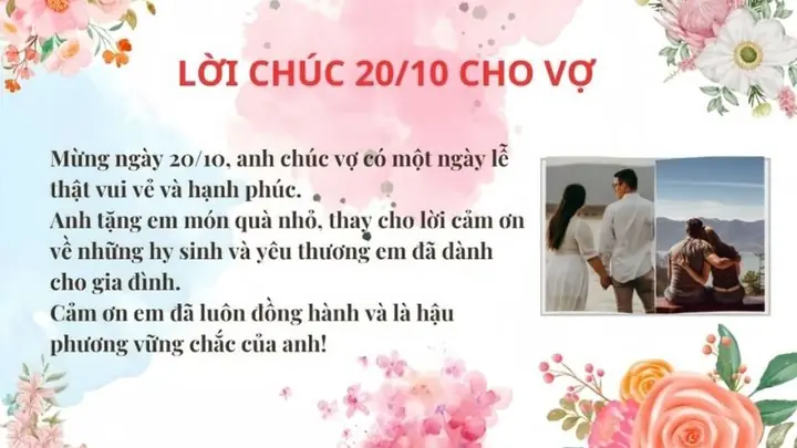 Ảnh 20/10 Chúc Vợ Yêu Nhân Ngày Phụ Nữ Việt Nam