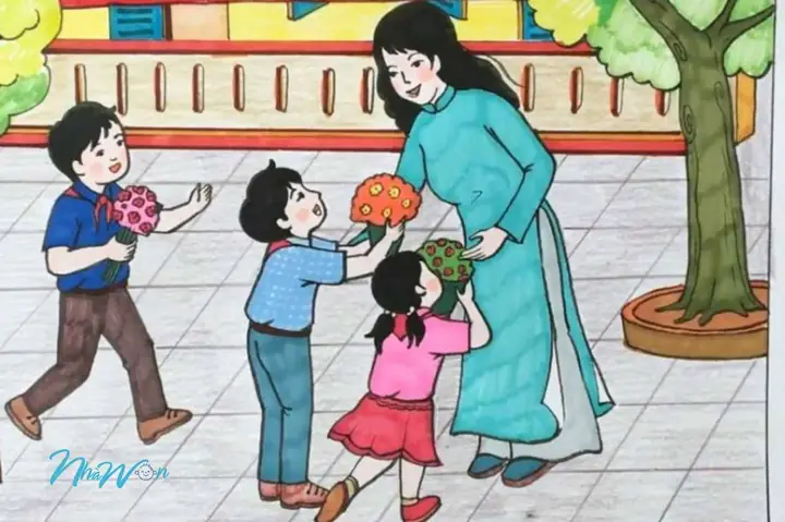 55+ Tranh Tô Màu Tặng Hoa Cô Giáo Chứa Đầy Yêu Thương