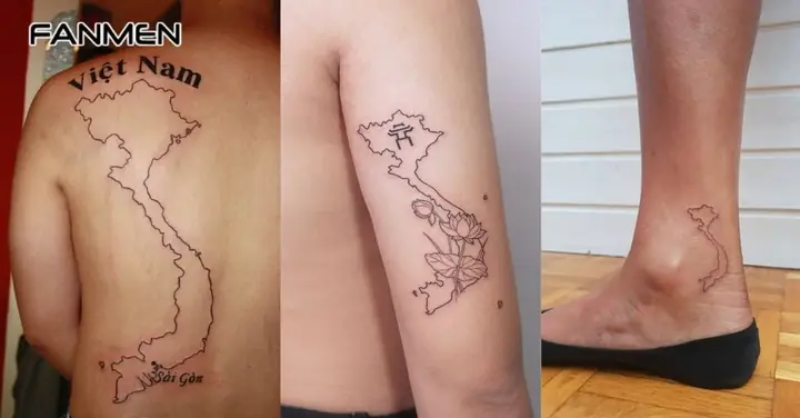 Hình Xăm Bản Đồ Việt Nam Đơn Giản