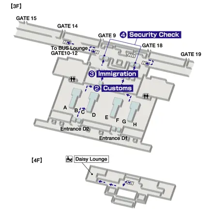 Ho Chi Minh City Airport Terminal Map With Immigration & Visa Counter Where You Pick Up Your Visa On Arrival