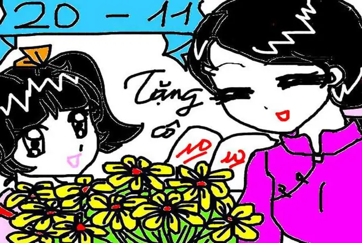 Hình Ảnh Cho Vẽ Học Sinh Tặng Hoa Cho Cô Giáo Anime:
