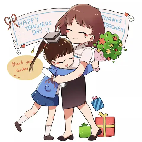 Hình Ảnh Cho Vẽ Học Sinh Tặng Hoa Cho Cô Giáo Anime: