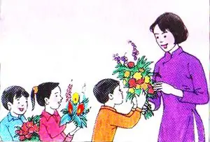 Hình Ảnh Cho Vẽ Học Sinh Tặng Hoa Cho Cô Giáo Anime: