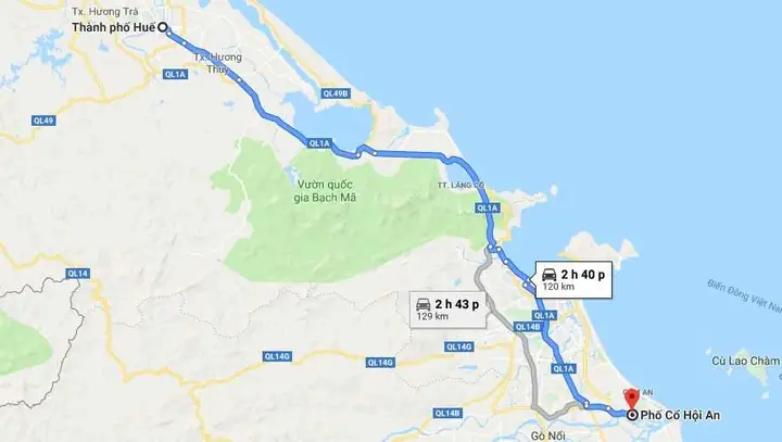 Từ Hội An Cách Huế Bao Nhiêu Km