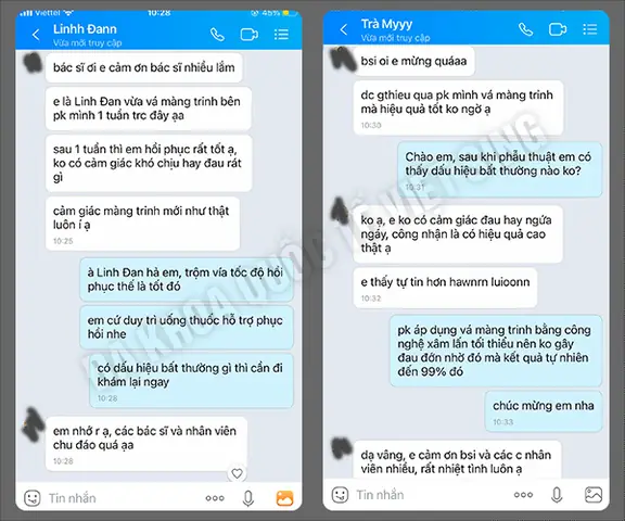 Những Phản Hồi Của Các Bệnh Nhân Khi Thẩm Mỹ Vùng Kín Đại Đa Khoa Quốc Tế Việt Sing Bắc Ninh