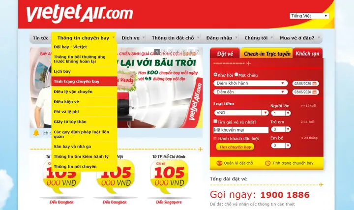 Tra Cứu Giờ Hạ Cánh, Thông Tin Chuyến Bay Hãng Vietjet Air - Bestprice