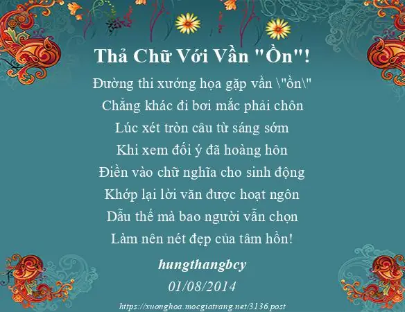 Đường Luật Xướng Họa - Thả Chữ Với Vần "ồn"!