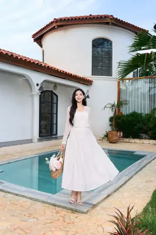 Váy Trắng Dài Váy Trắng Dài