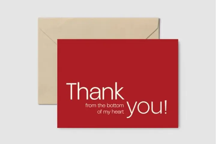 Thiệp "thank You" Tông Đỏ
