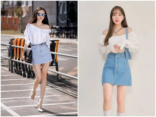 Điệu Đà Trong Set Đồ Váy Jean Với Áo Trễ Vai Điệu Đà Trong Set Đồ Váy Jean Với Áo Trễ Vai