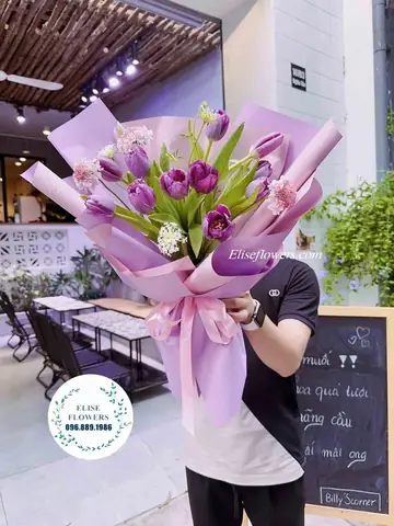 Bó Hoa Tulip Màu Trắng Xanhkiểu Nhẹ Nhàng Tinh Tế.hoa Tulip Đẹp Ở Hà Nội.