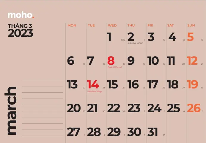 1/ Ngày Quốc Tế Phụ Nữ 8 Tháng 3 Năm 2023