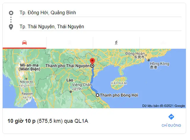 Quảng Bình cách Thái Nguyên bao nhiêu km