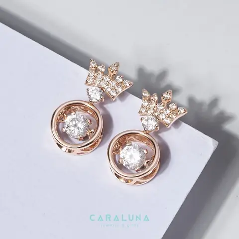 Bông Tai Bạc 925 Cara Luna Vương Miện Đá Nhảy Hàn Quốc My Queen Bông Tai Bạc 925 Cara Luna Vương Miện Đá Nhảy Hàn Quốc My Queen