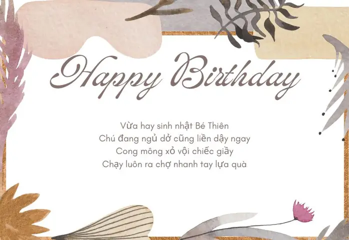 Thơ Chúc Mừng Sinh Nhật Theo Tên